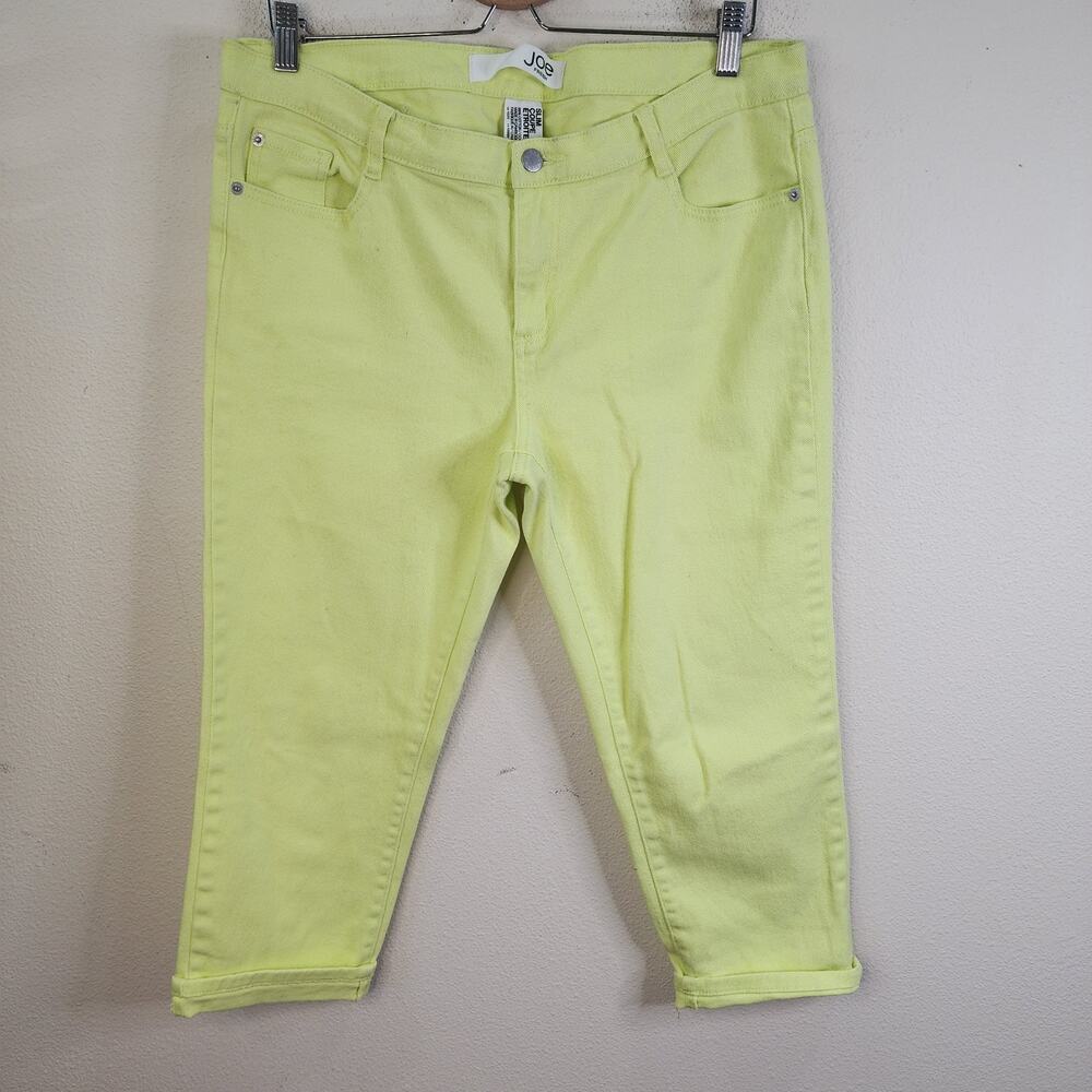 Joe Fresh Jeans Neon Yellow / Slim Fit / Women's Size 14 Crop Skinny